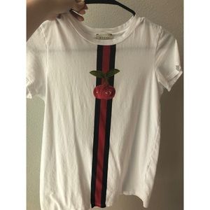 Gucci girls white cherry print top